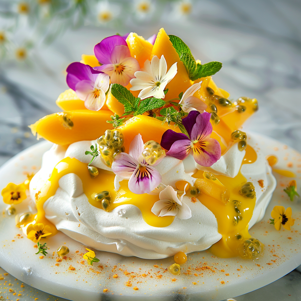 Exotic Mango Passion Pavlova 🥭 Recipe - Recipe Image