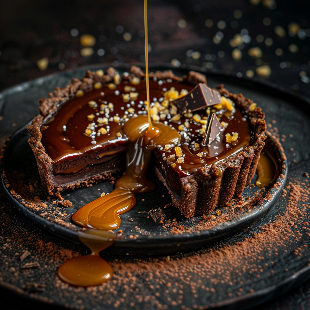 Salted Caramel Chocolate Tart 🖤 Recipe - Recipe Image