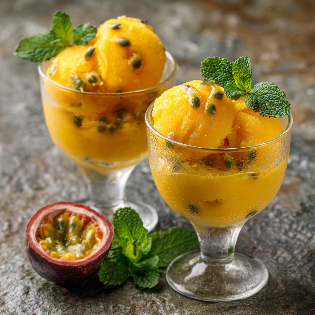 Mango Passionfruit Sorbet Cups Recipe - Recipe Image