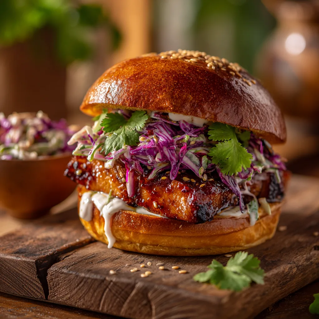 Korean BBQ Chicken Sandwich with Zesty Cabbage Slaw Bliss Recipe 3 Korean BBQ Chicken Sandwich with Zesty Cabbage Slaw Bliss Recipe - Recipe Image