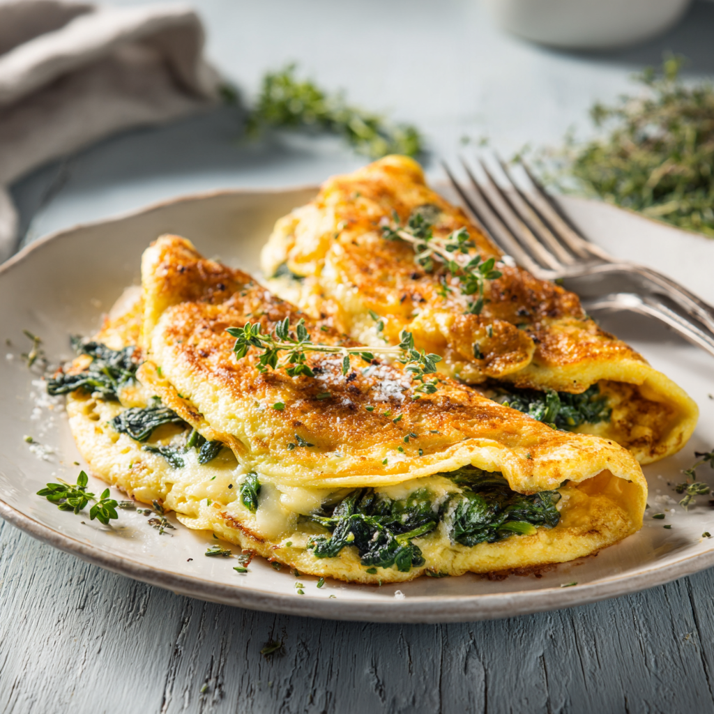 Spinach Cheese Omelette Recipe - Recipe Image