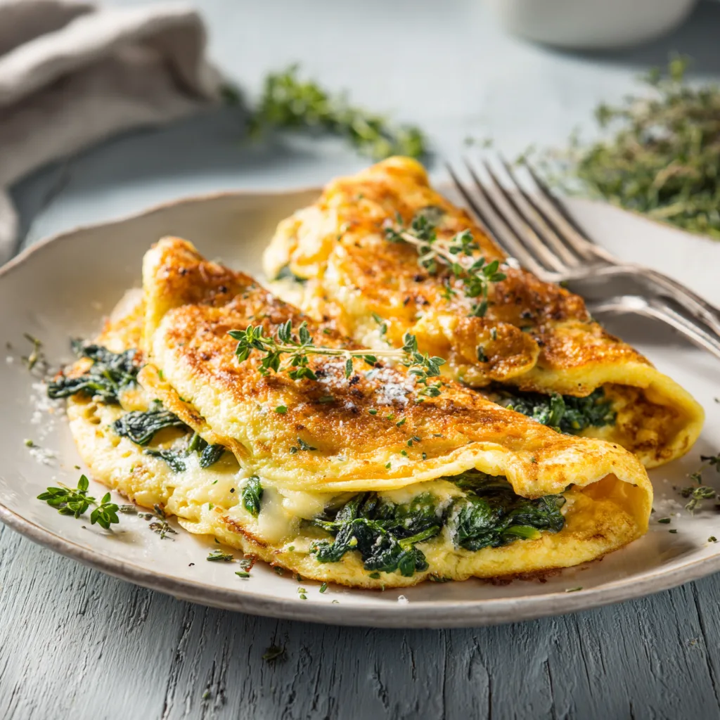 Spinach Cheese Omelette Recipe - Recipe Image