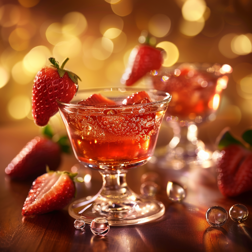 Strawberry Champagne Jelly Cups 🍓🥂 Recipe