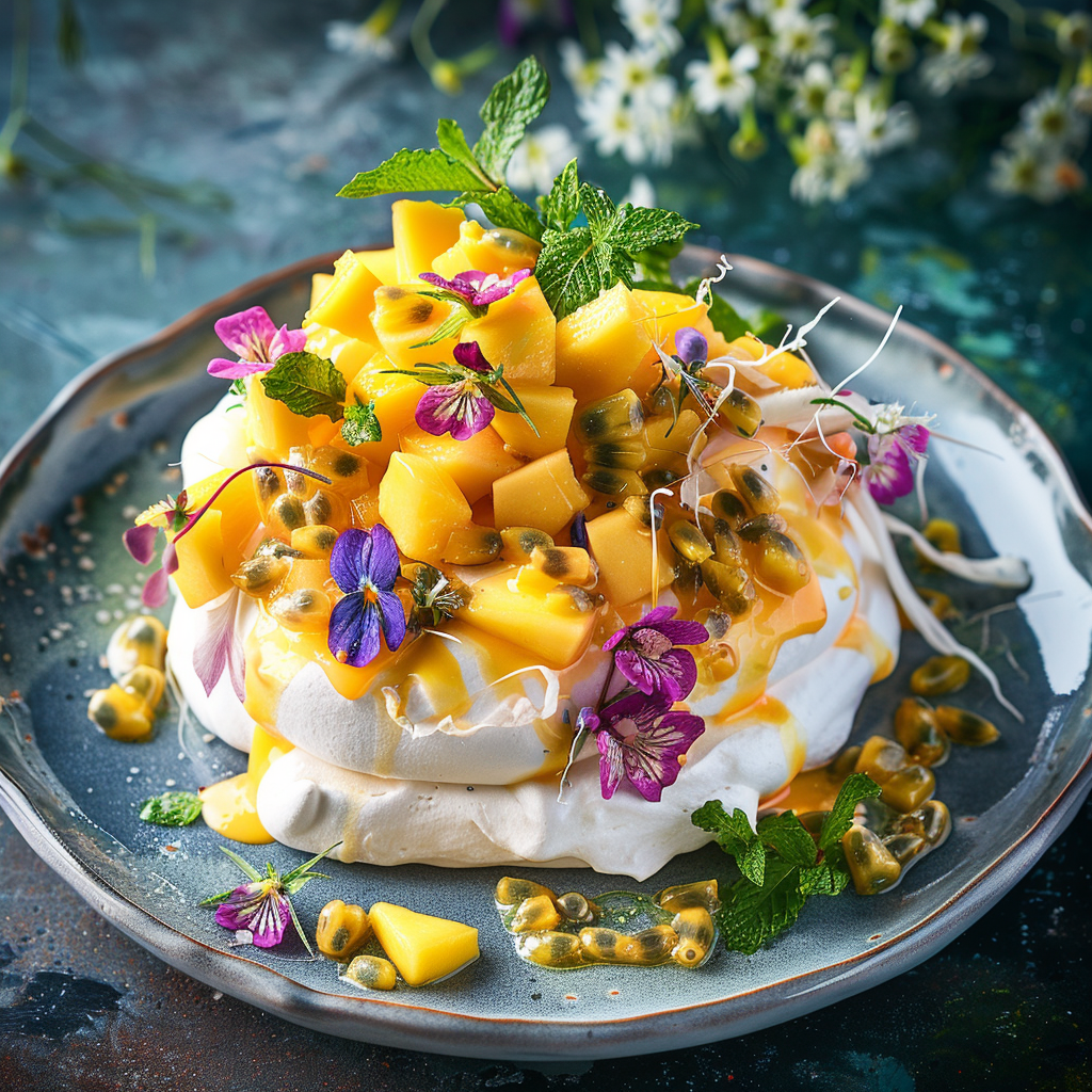 Exotic Mango Passion Pavlova 🥭 Recipe