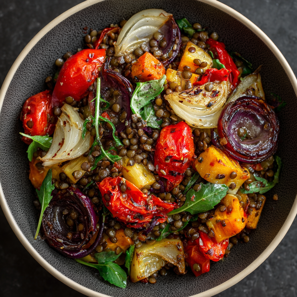 Lentil and Roasted Vegetable Salad Recipe