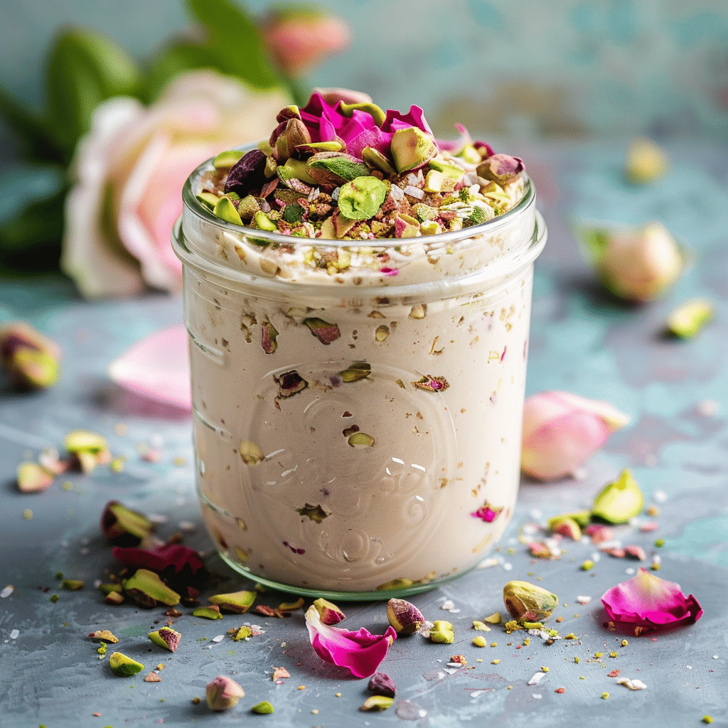 Pistachio Rose Overnight Oats Recipe - Recipe Image
