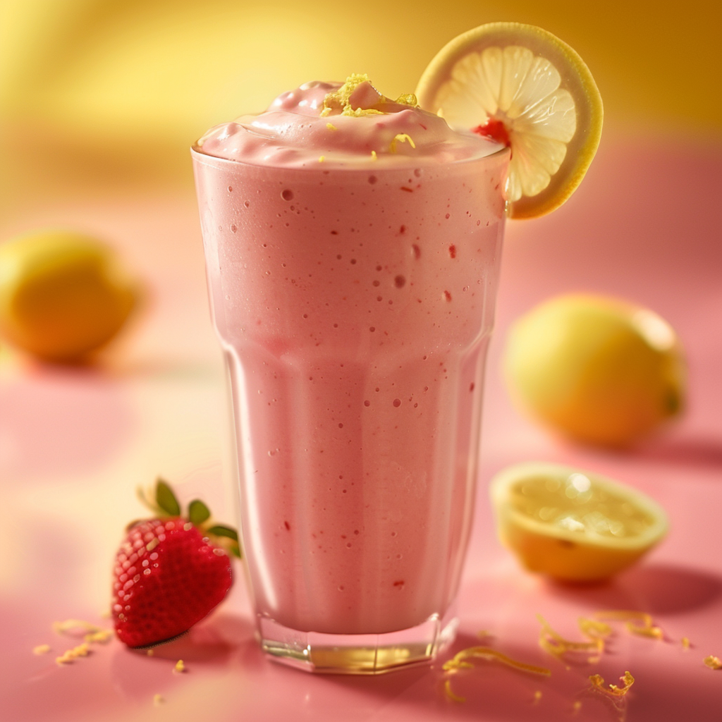 Strawberry Lemon Cream Smoothie Recipe - Recipe Image