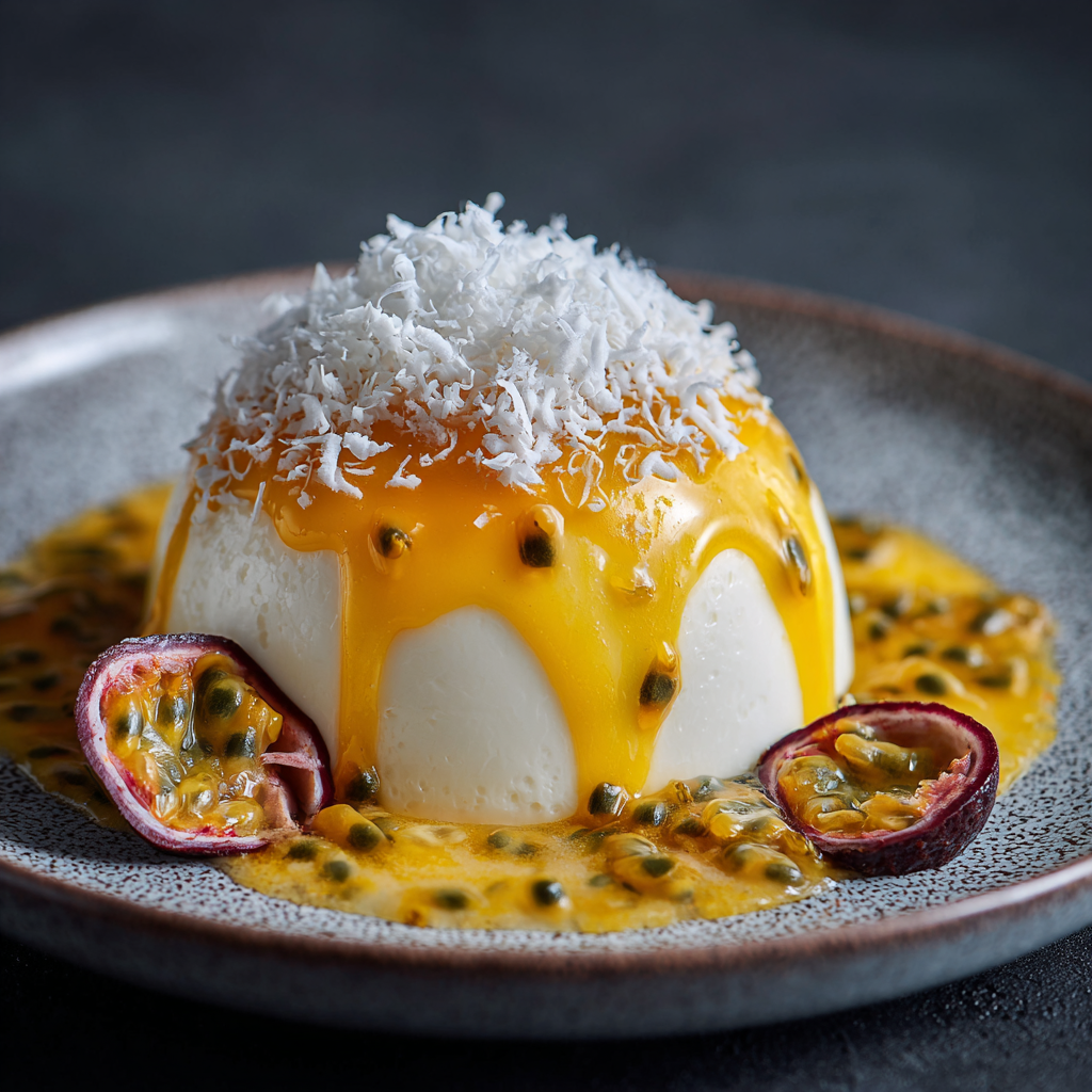 Mango Passionfruit Dome with Coconut Foam Recipe