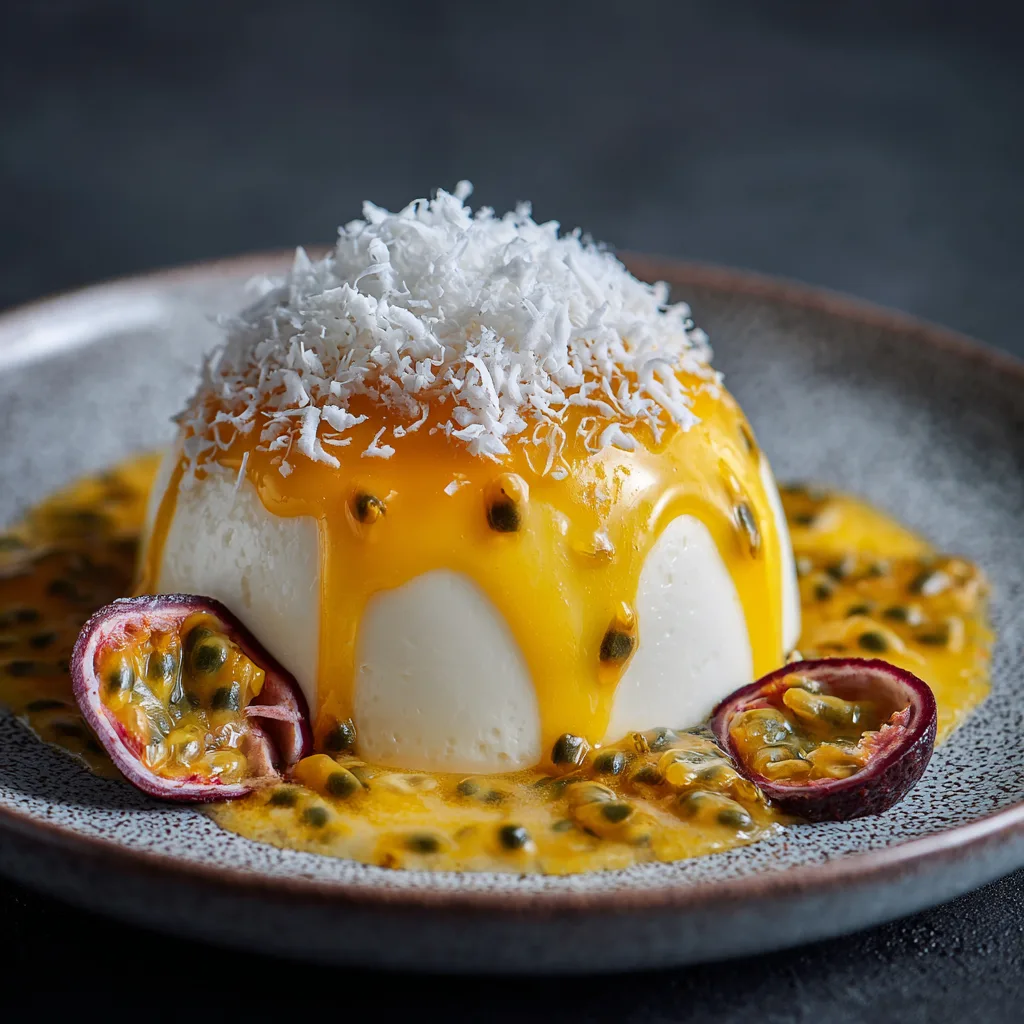 Mango Passionfruit Dome with Coconut Foam Recipe