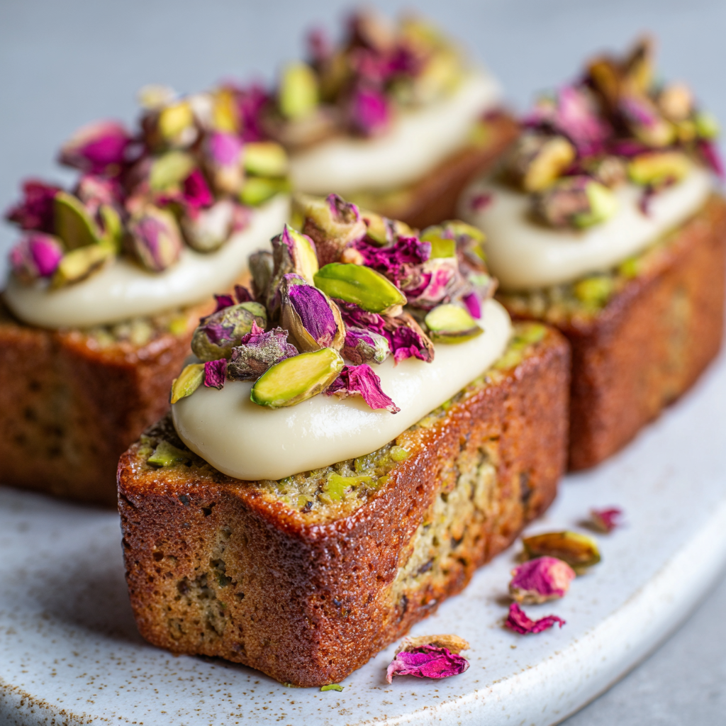 Pistachio Rose Financier with Honey Cream Recipe