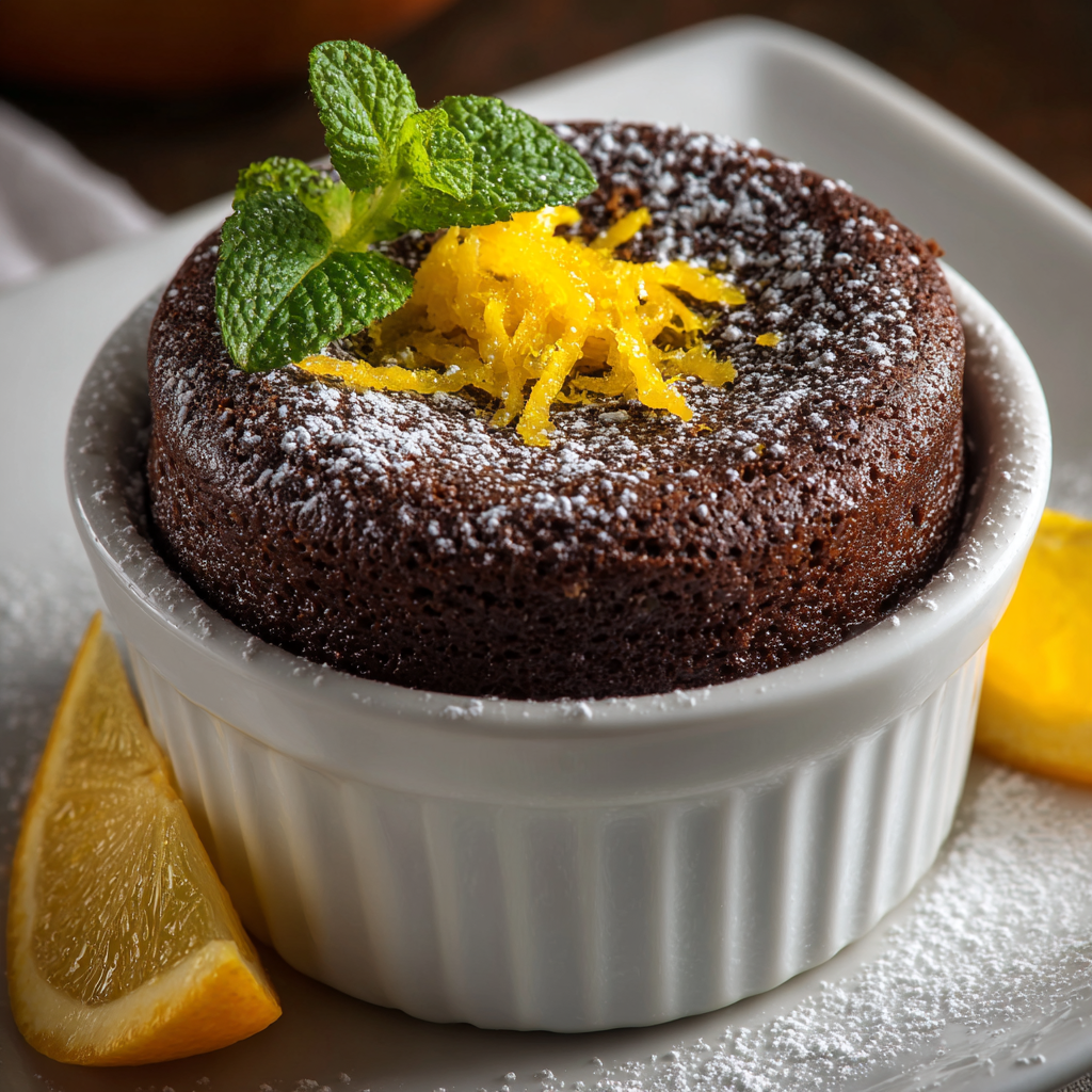 Chocolate Soufflé with Orange Zest Center Recipe