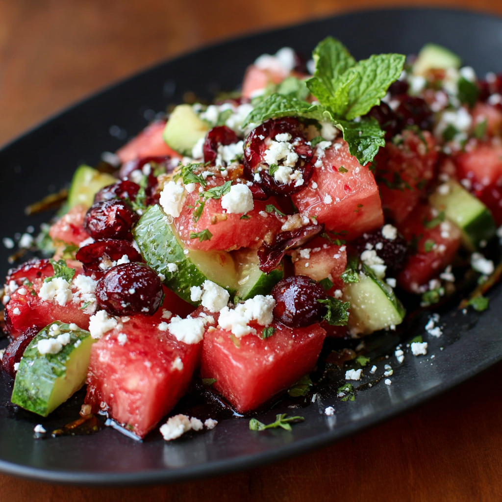 Watermelon Cranberry Feta Salad Recipe