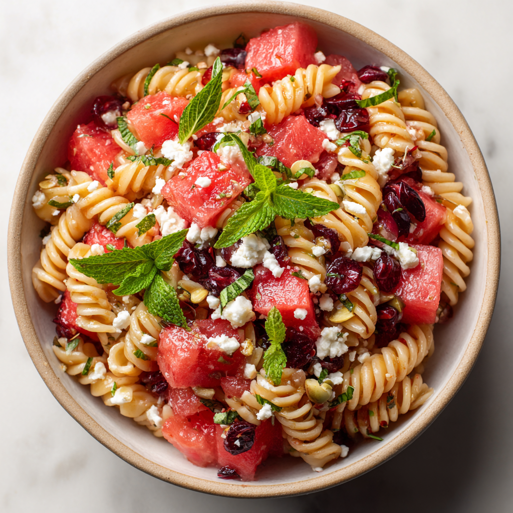 Watermelon Cranberry Pasta Salad Recipe