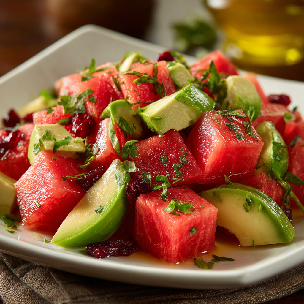 Watermelon Cranberry Avocado Salad Recipe