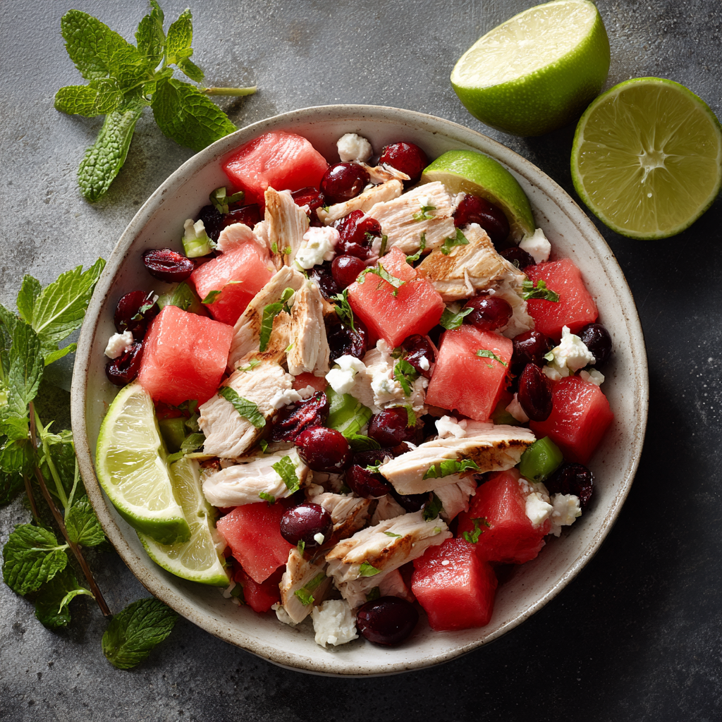 Watermelon Cranberry Chicken Salad Recipe