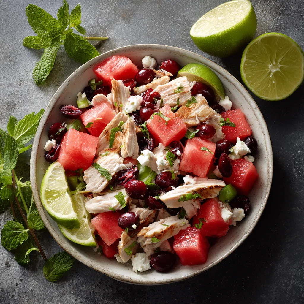 Watermelon Cranberry Chicken Salad Recipe