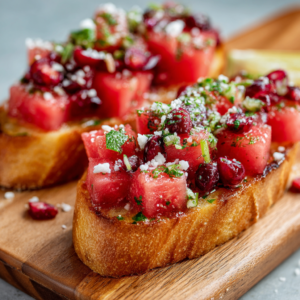 Watermelon Cranberry Bruschetta Recipe