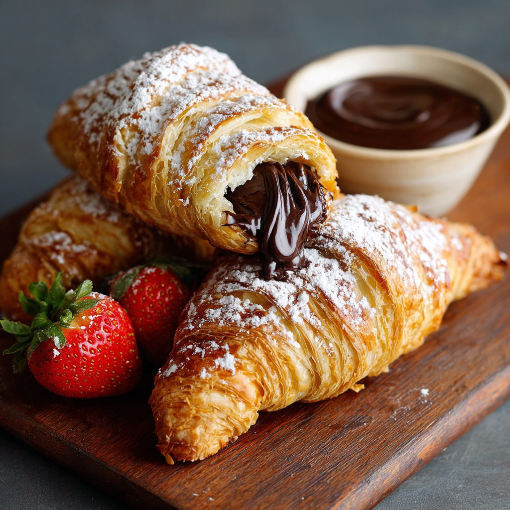 Nutella Stuffed Croissant Recipe - Recipe Image