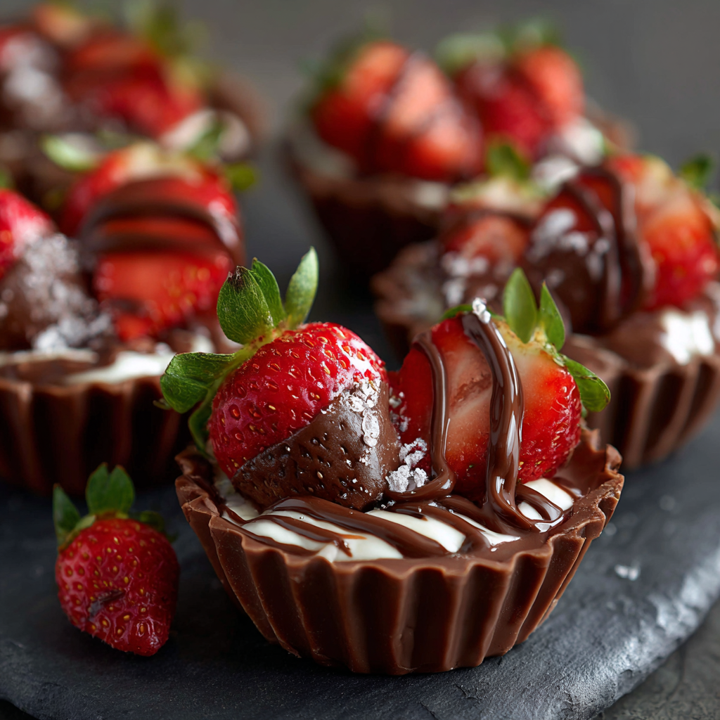 Dubai Chocolate Strawberry Cups Recipe - Recipe Image