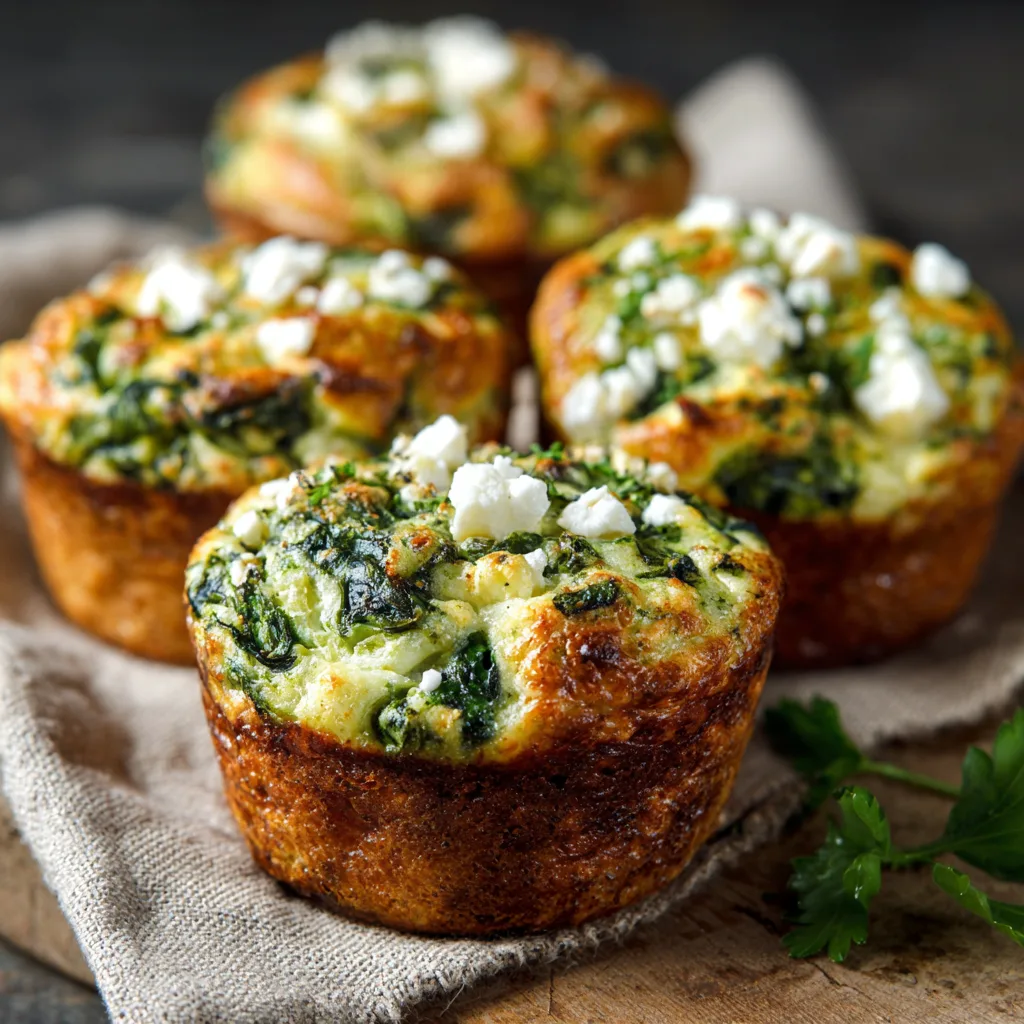Spinach Feta Breakfast Muffins Recipe