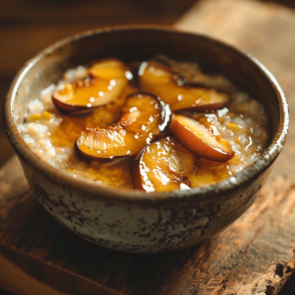 Caramelized Peach Cream Porridge Recipe - Recipe Image