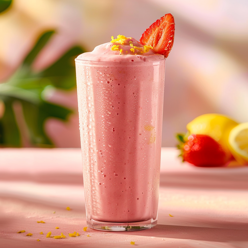Strawberry Lemon Cream Smoothie Recipe - Recipe Image
