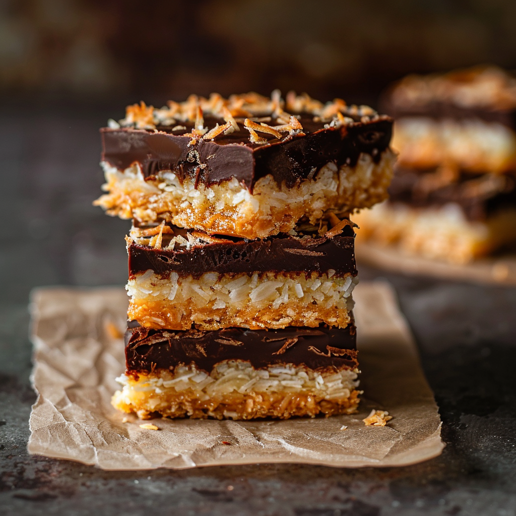 No-Bake Chocolate Coconut Bars Recipe - Recipe Image