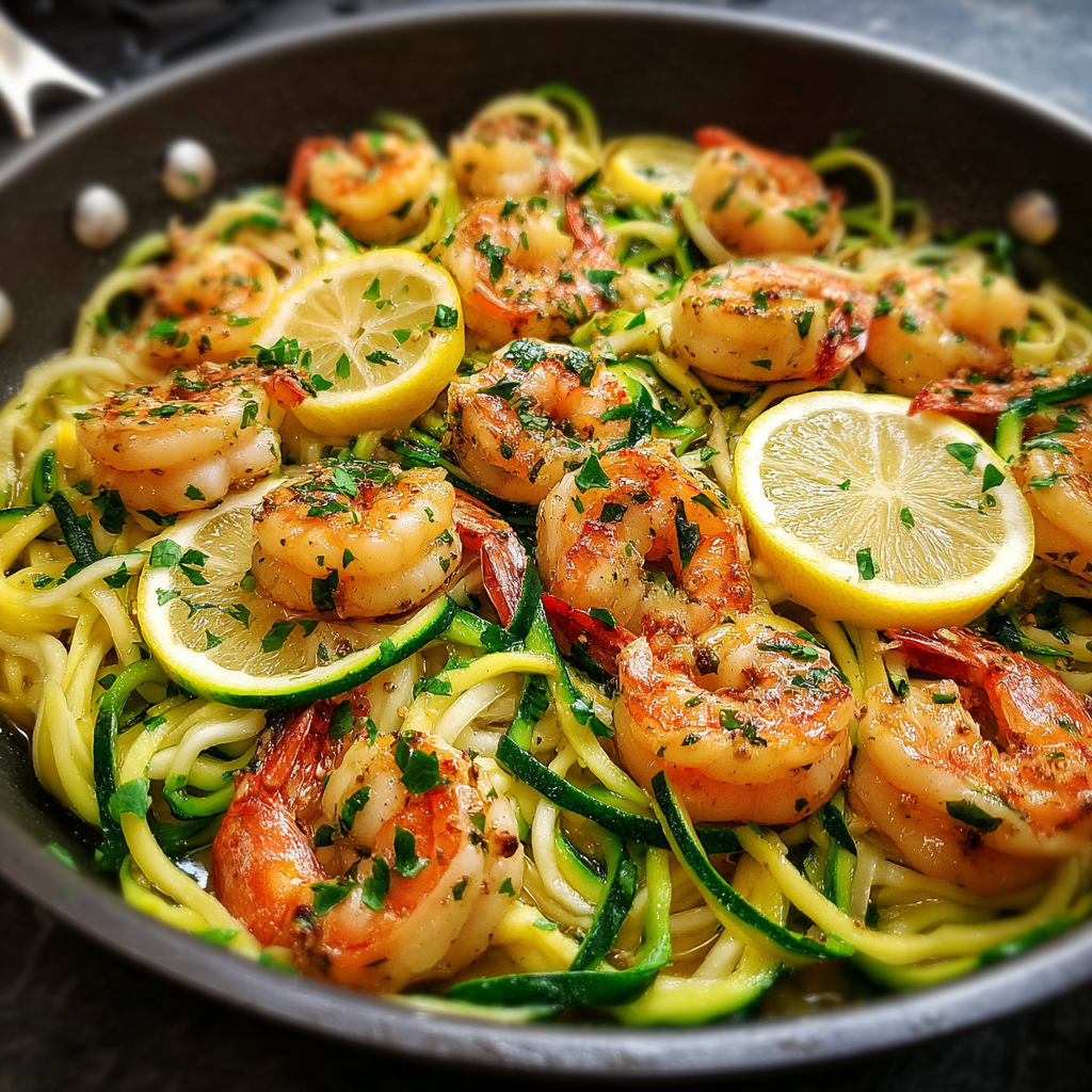 Lemon Garlic Shrimp Zoodles Recipe - Recipe Image