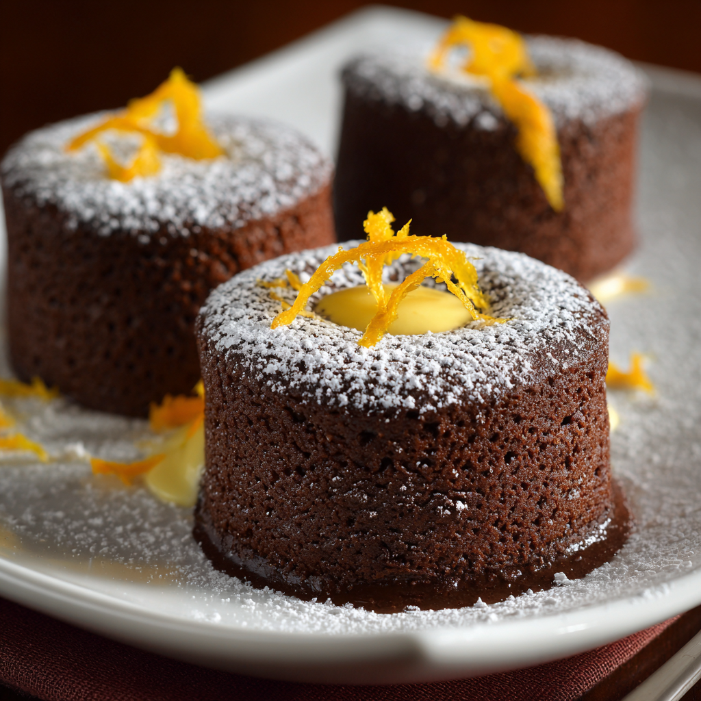 Chocolate Soufflé with Orange Zest Center Recipe - Recipe Image