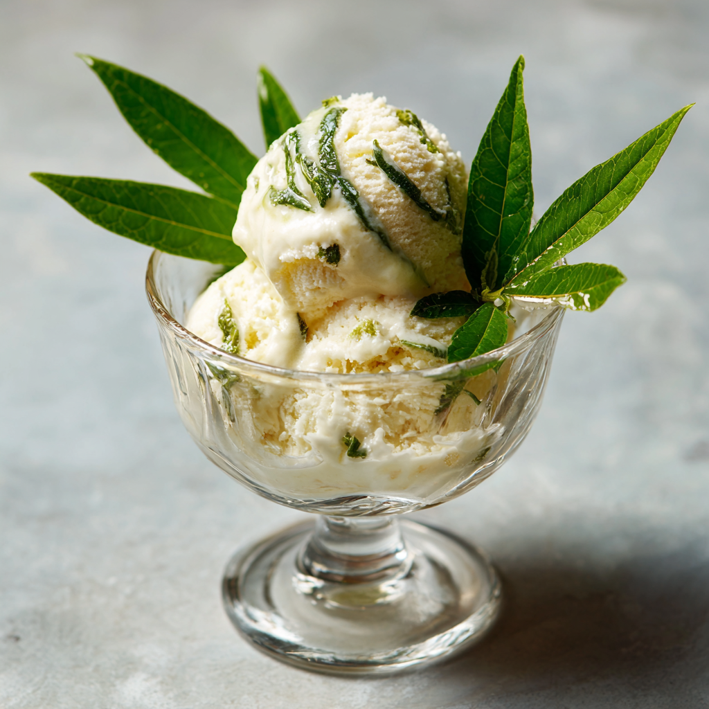 Lemon Verbena Ice Cream Glass Recipe - Recipe Image