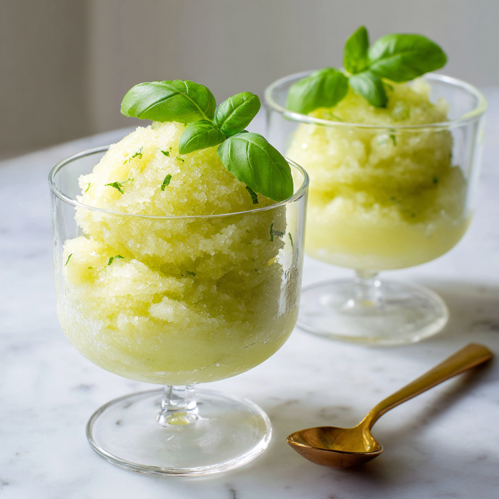 Pineapple Basil Sorbet Glass Recipe 2 Pineapple Basil Sorbet Glass Recipe - Recipe Image
