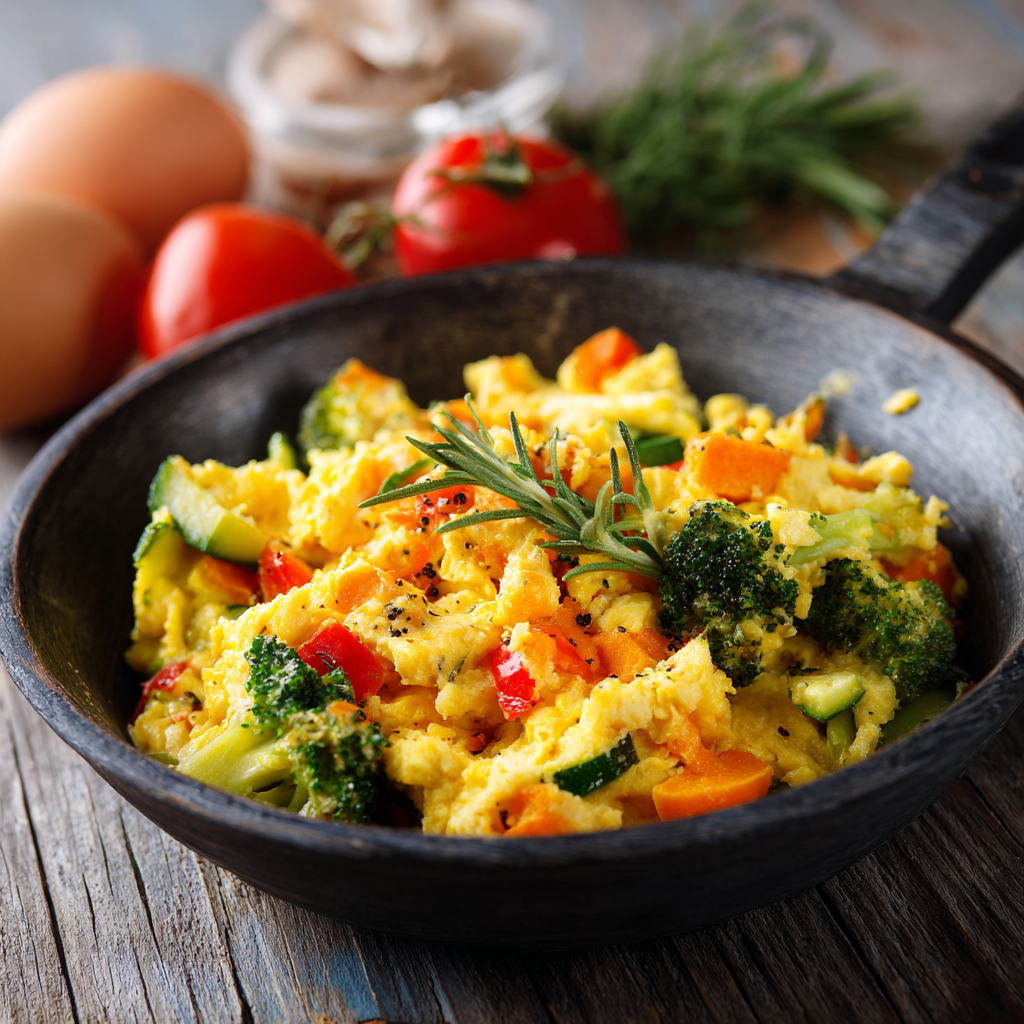 Scrambled Eggs with Vegetables 2 Scrambled Eggs with Vegetables - Recipe Image