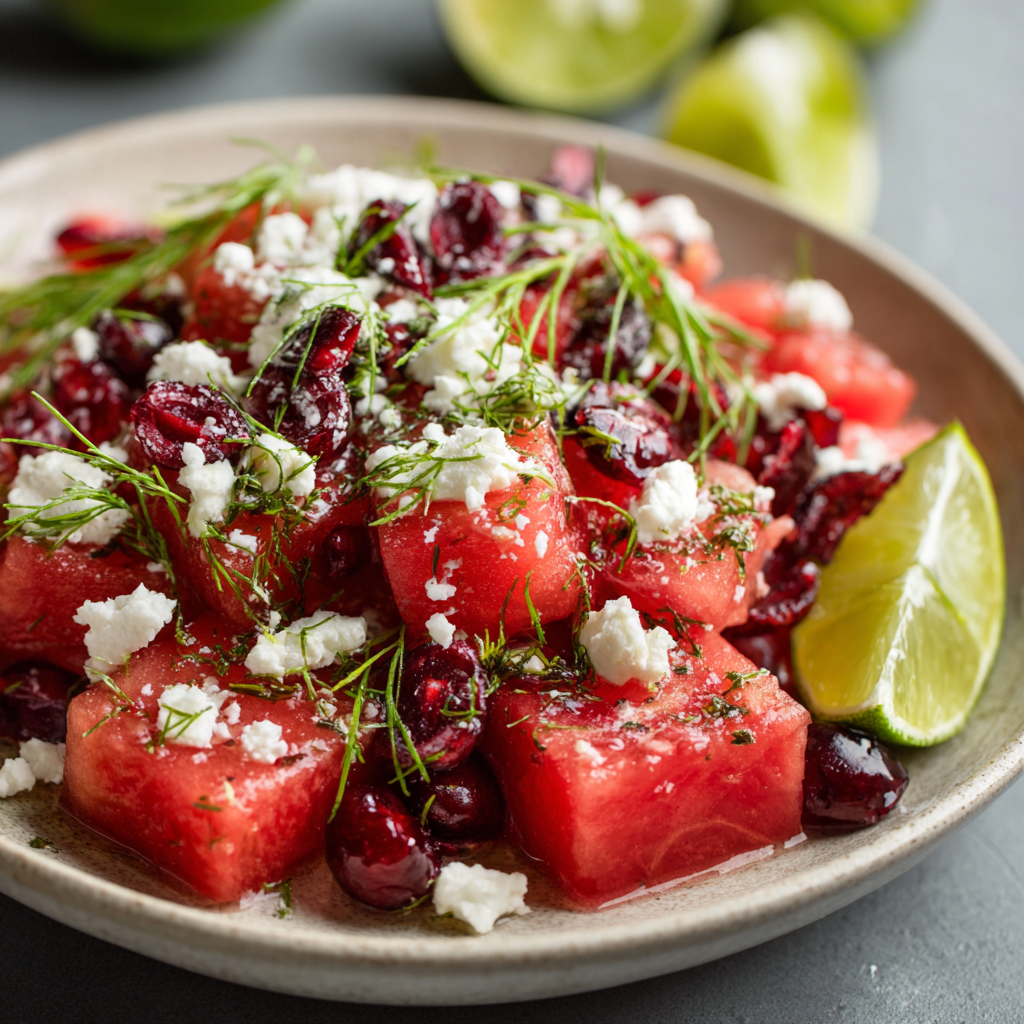 Watermelon Cranberry Feta Salad Recipe - Recipe Image