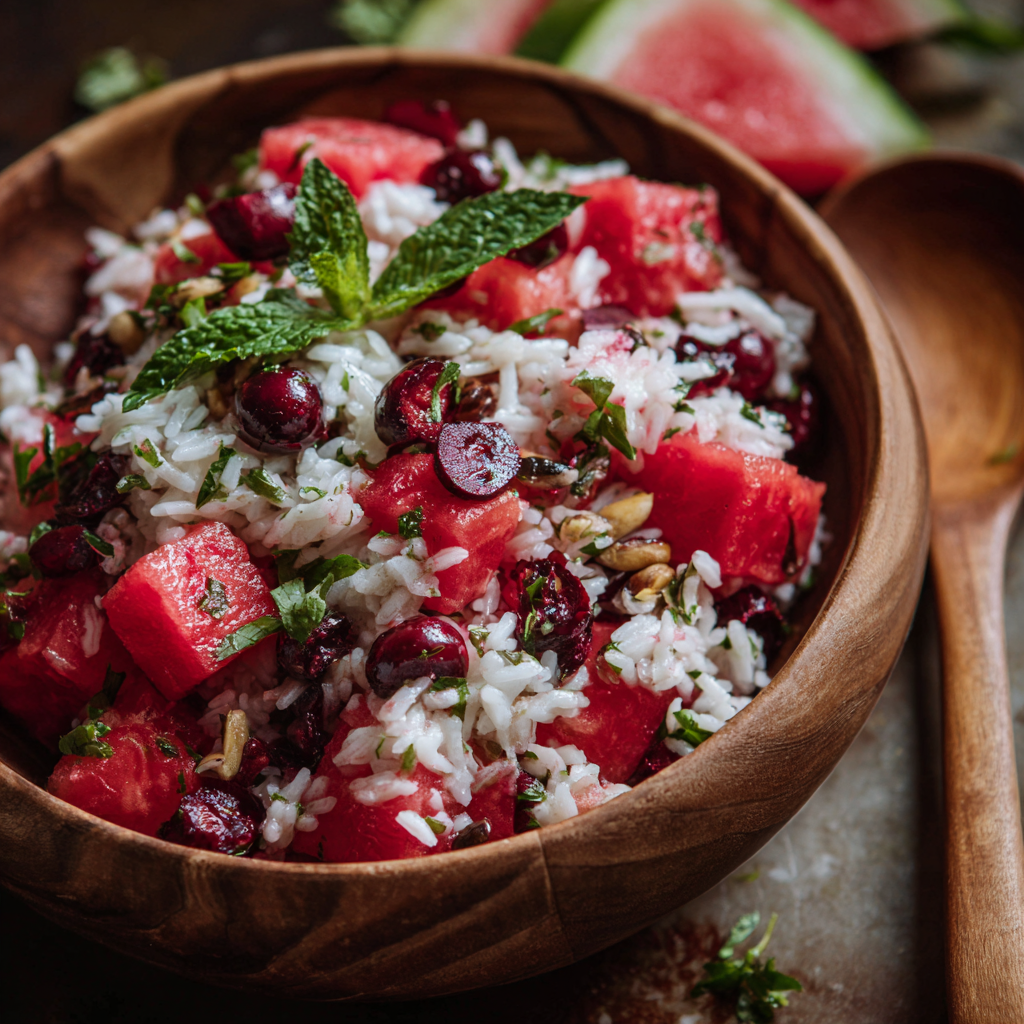 Watermelon Cranberry Rice Salad Recipe - Recipe Image