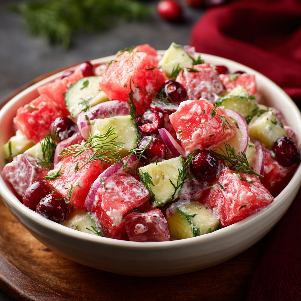 Watermelon Cranberry Potato Salad Recipe - Recipe Image