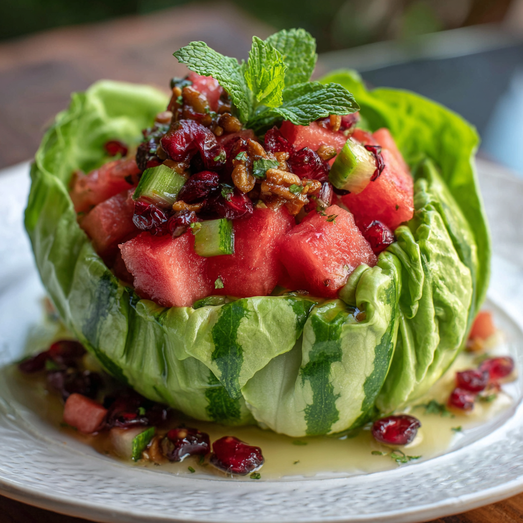 Watermelon Cranberry Stuffed Lettuce Recipe - Recipe Image
