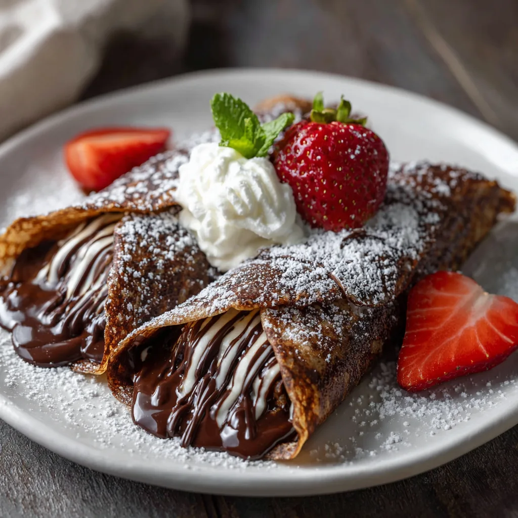 Chocolate Crepes Recipe 3 Chocolate Crepes Recipe - Recipe Image