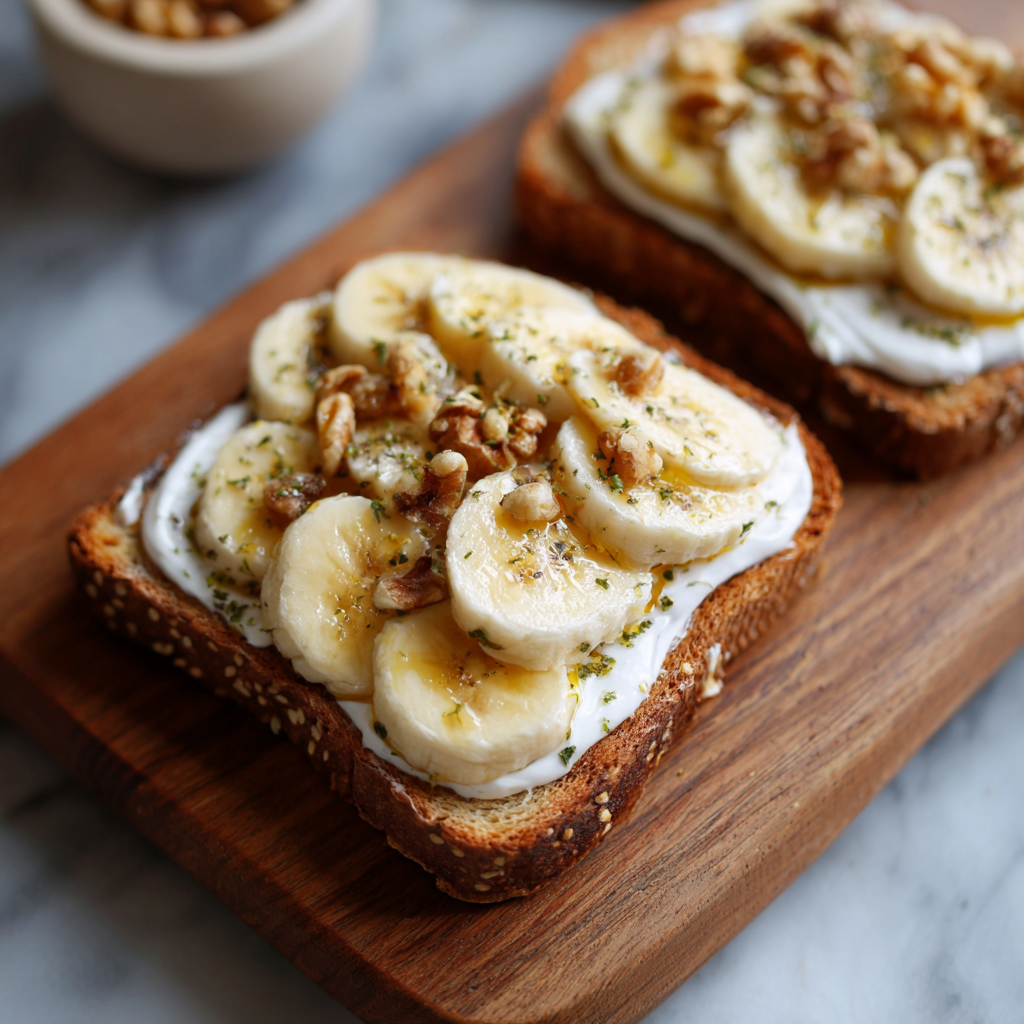 Banana Yogurt Toast Recipe - Recipe Image