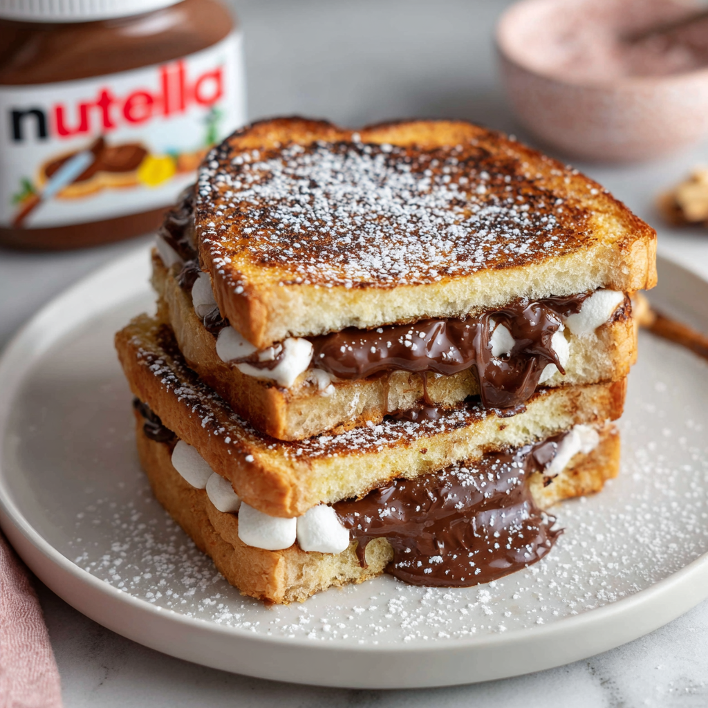 Nutella Marshmallow Toast Recipe - Recipe Image