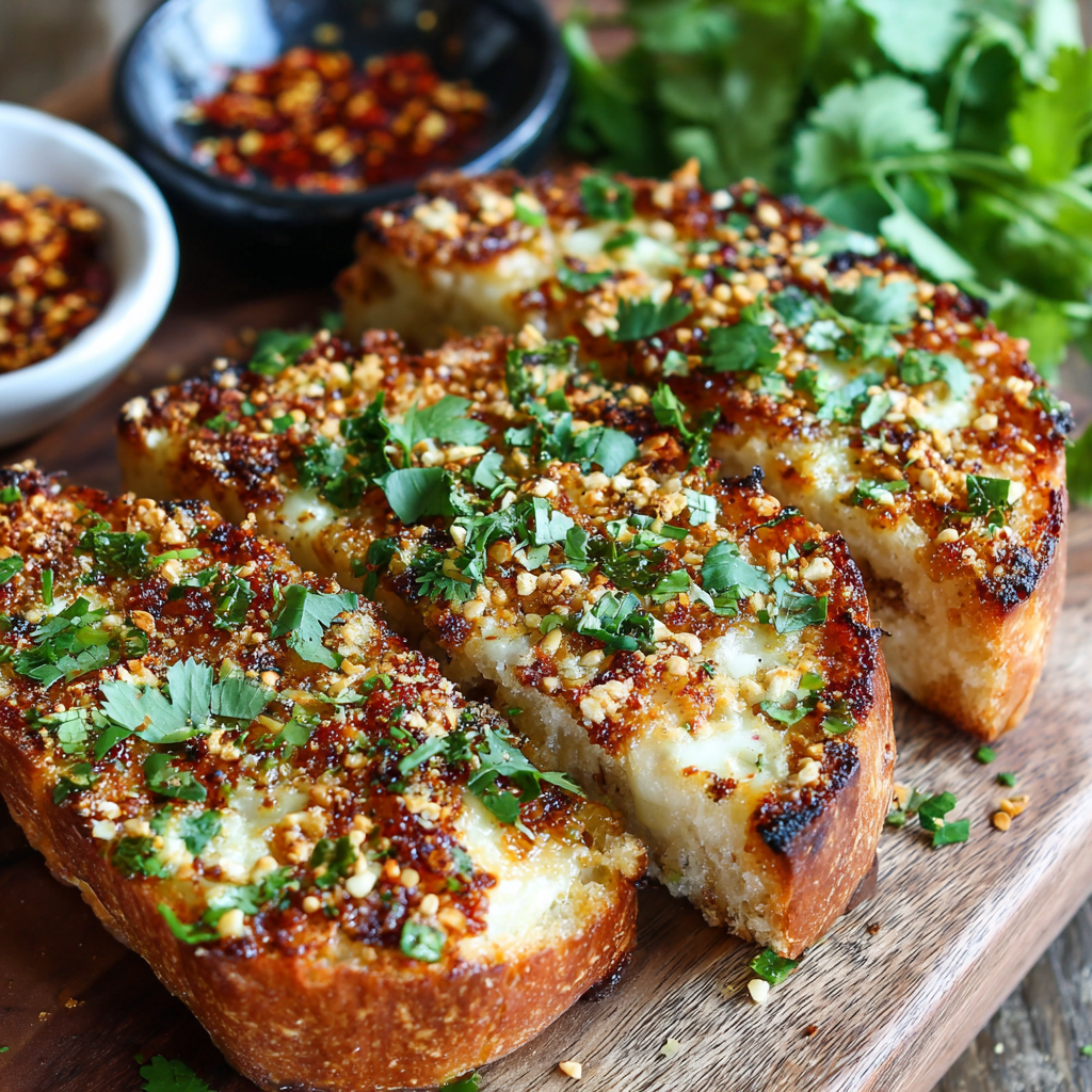 Korean Garlic Cheese Bread Recipe - Recipe Image