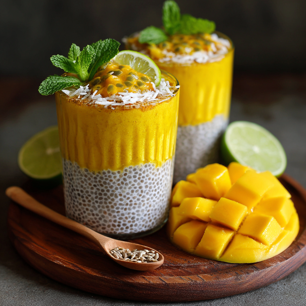 Mango Coconut Chia Pudding Recipe - Recipe Image