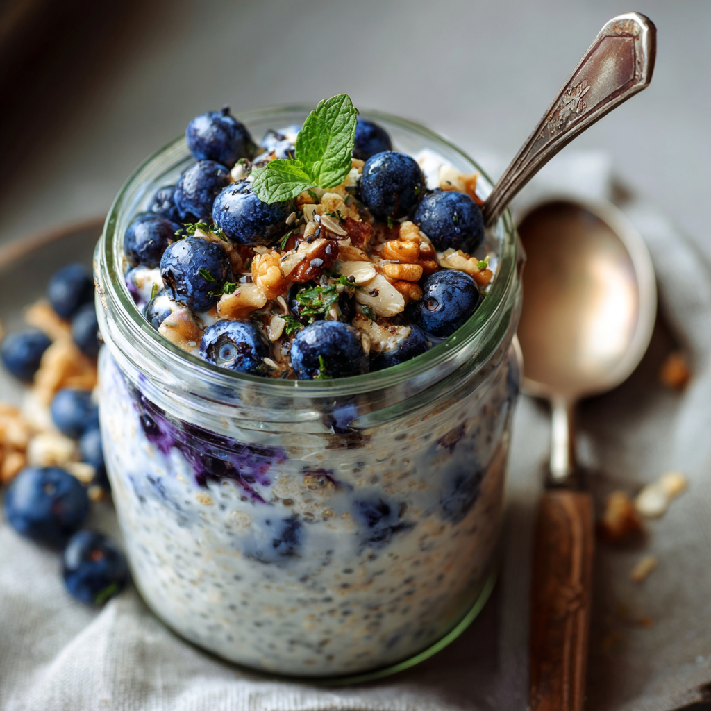 Blueberry Overnight Oats (Gluten-Free) Recipe - Recipe Image