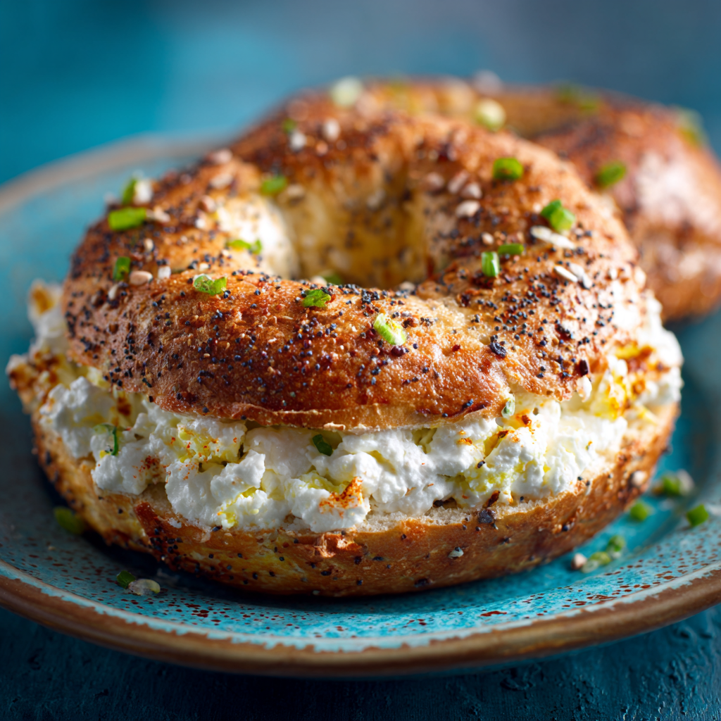 Cottage Cheese Protein Bagel Recipe - Recipe Image