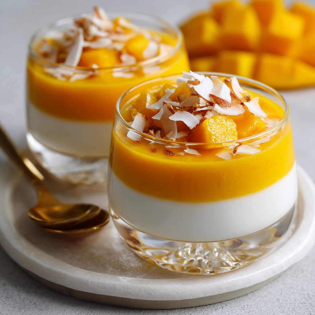 Mango Coconut Pudding Recipe - Recipe Image