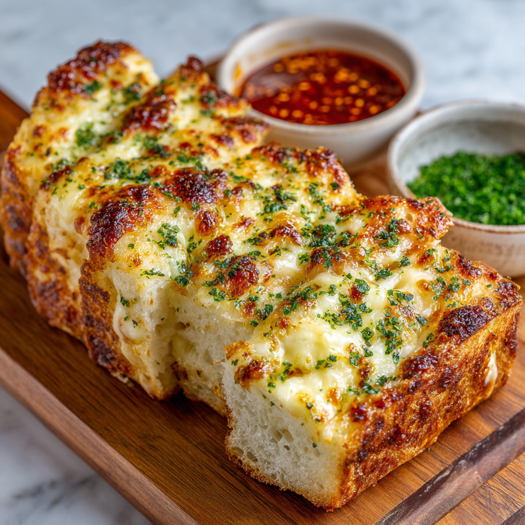Korean Garlic Cheese Bread Recipe - Recipe Image