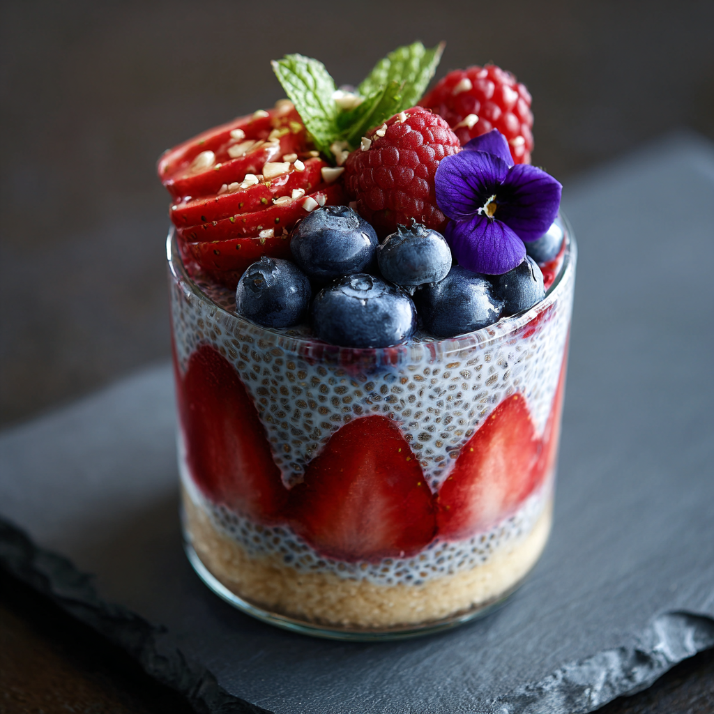 Berry Cheesecake Chia Parfait Recipe - Recipe Image