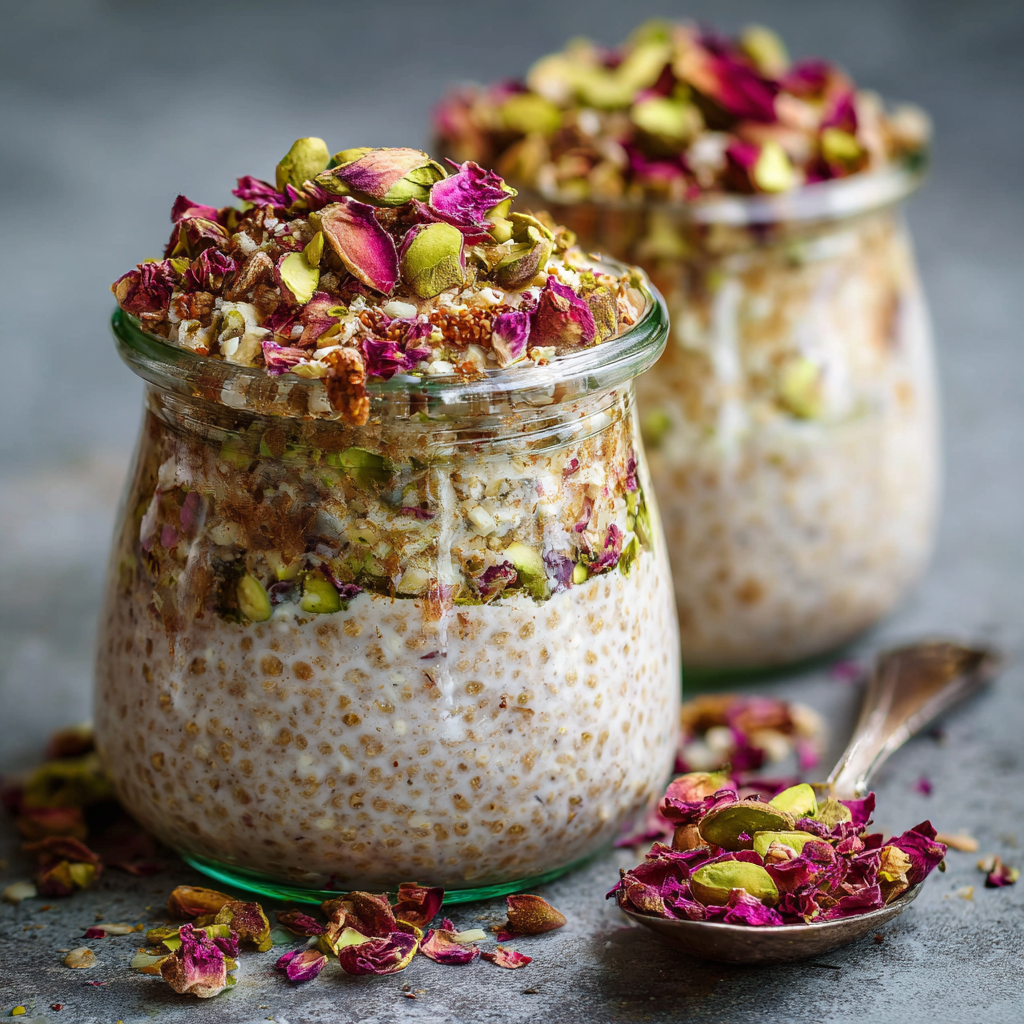 Pistachio Rose Overnight Oats Recipe - Recipe Image