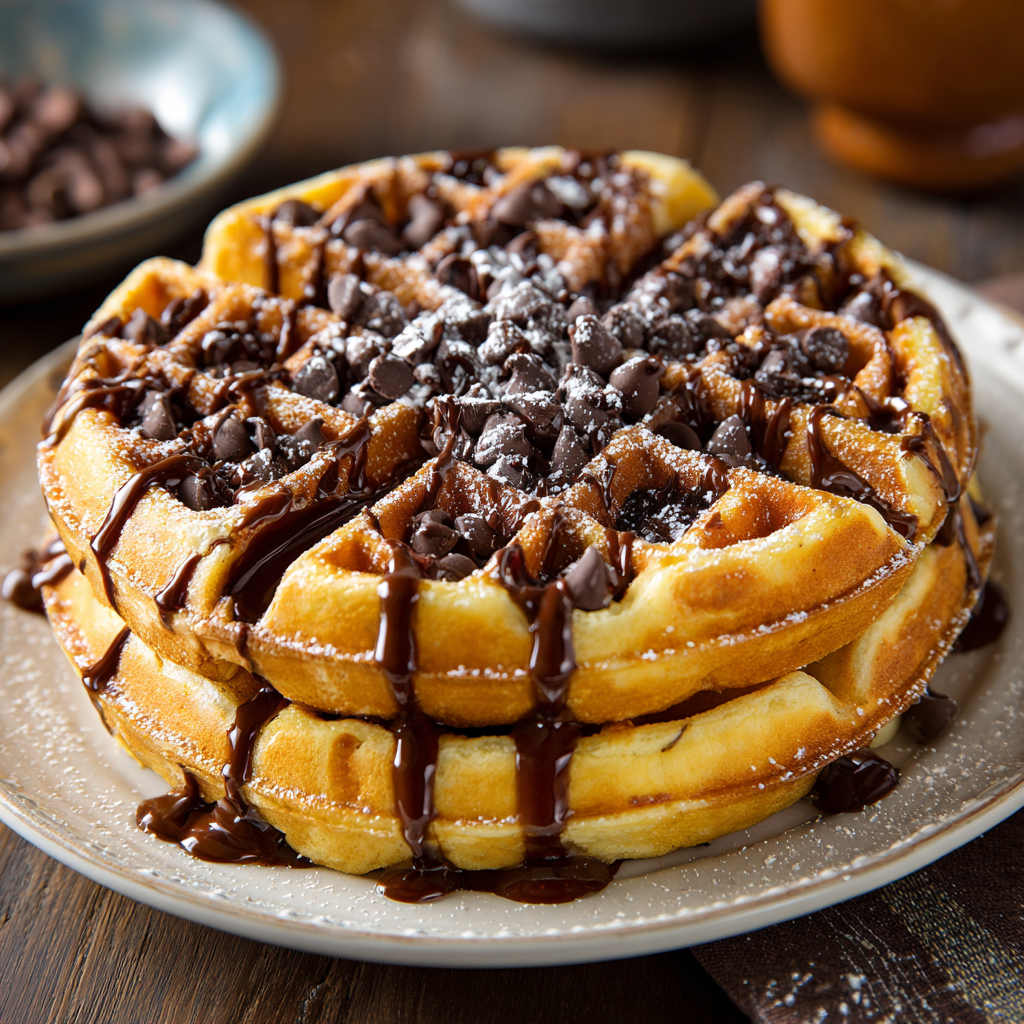 Chocolate Chip Waffles Recipe - Recipe Image