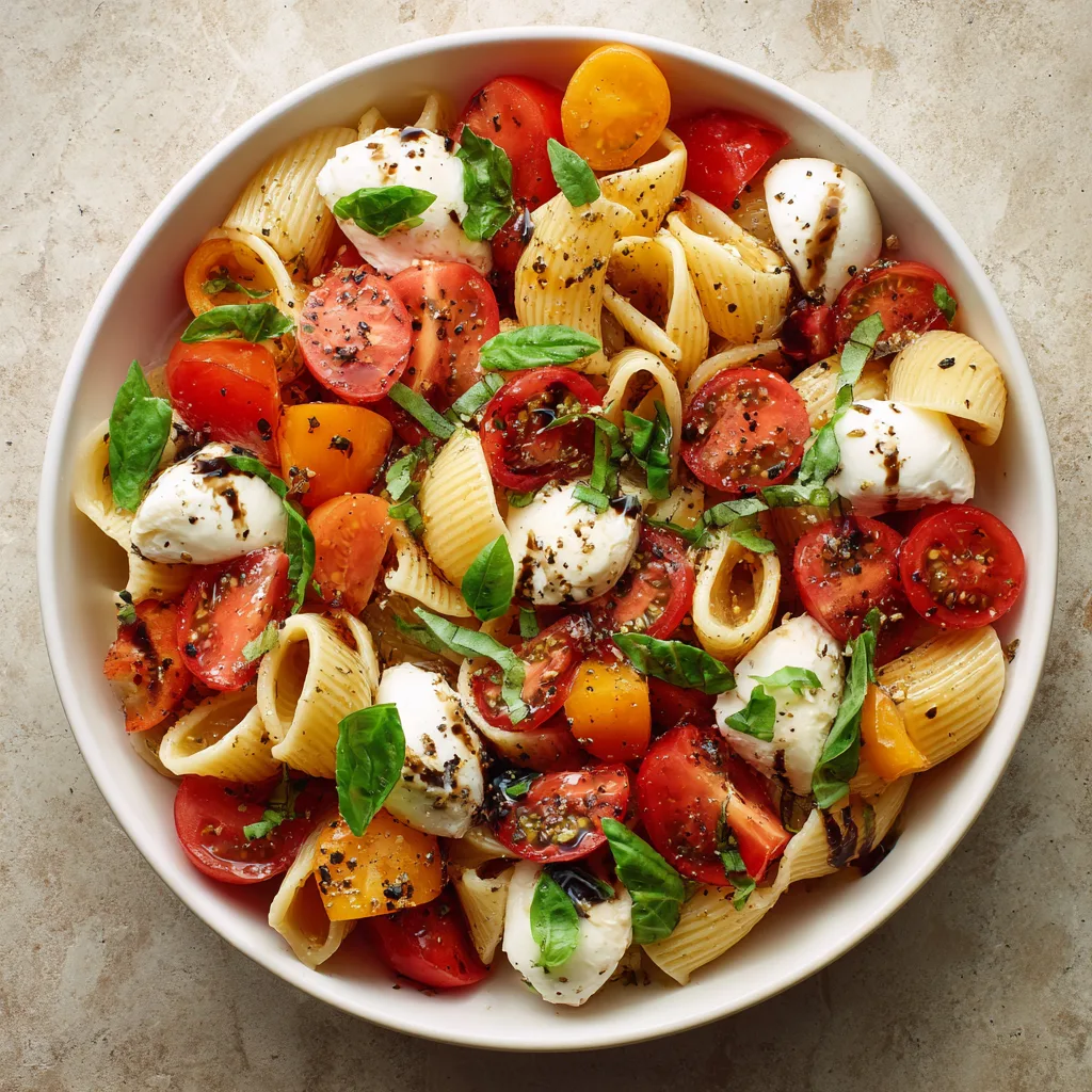Caprese Pasta Salad Recipe 3 Caprese Pasta Salad Recipe - Recipe Image