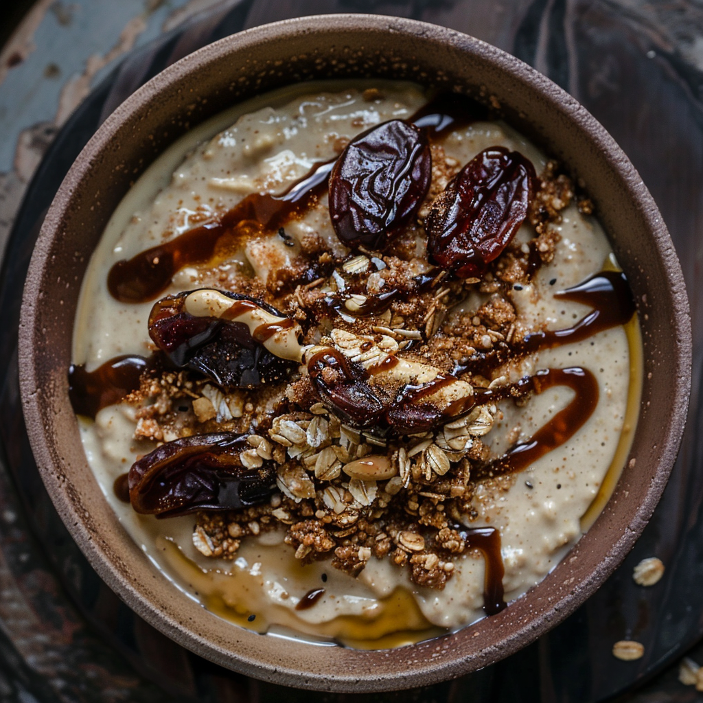 Date Tahini Oat Cream Bowl Recipe - Recipe Image